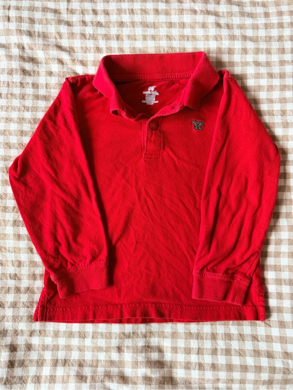 Koala Kids Red Long-Sleeve Polo